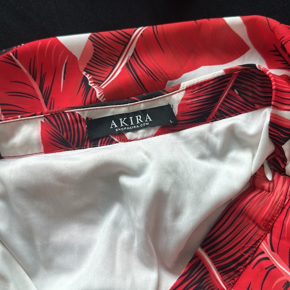 Akira Red Jungle Flowy Maxi Skirt - LARGE - Picture 9 of 12